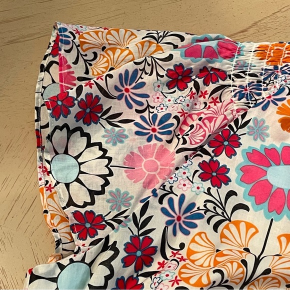 Talbots Floral Tile Print Smocked Cotton Dress Size 12 Fit & Flare Garden Party - Picture 10 of 12